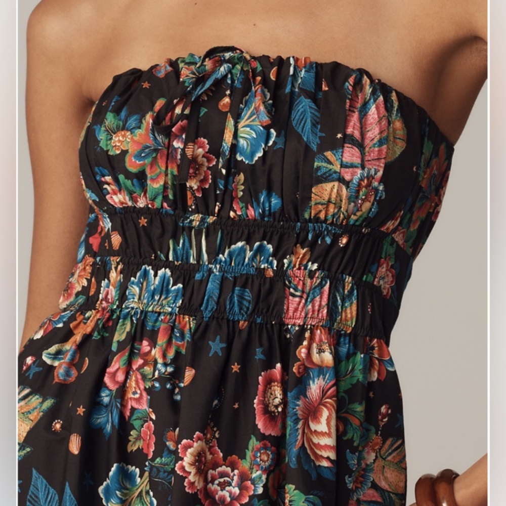 Anthropologie The Somerset Strapless Floral Maxi Dress NWT - Picture 3 of 6